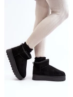 Ženy Sněhové Boty Na Platformě Oteplené Futerkem Černá Xamella
