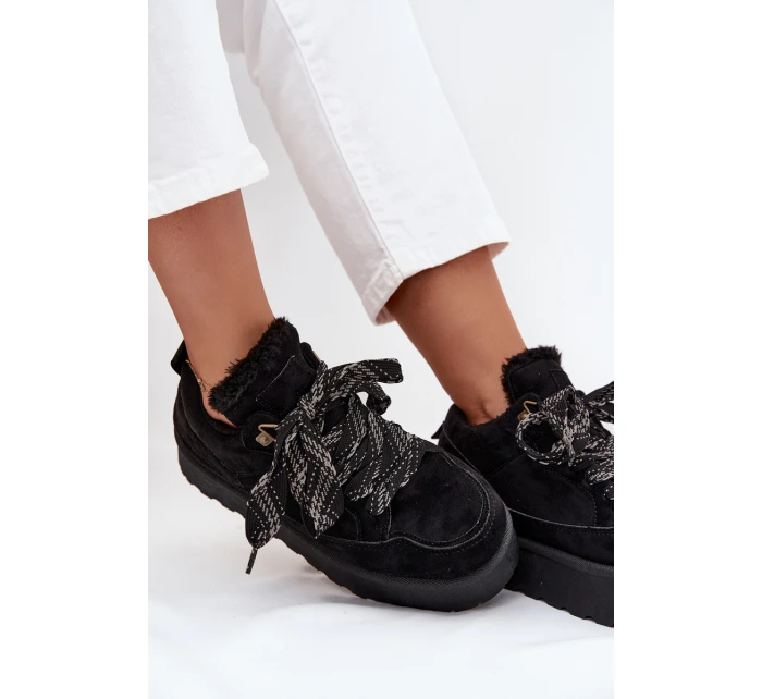 Šněrovací dámské sněhule na platformě vyhřívané kožešinou Černé model 21710251 - Boto Šněrovací dámské sněhule na platformě vyhřívané kožešinou Černé model 21710251 - Boto