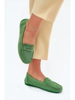 Dámské semišové mokasíny Lenvie – zelené