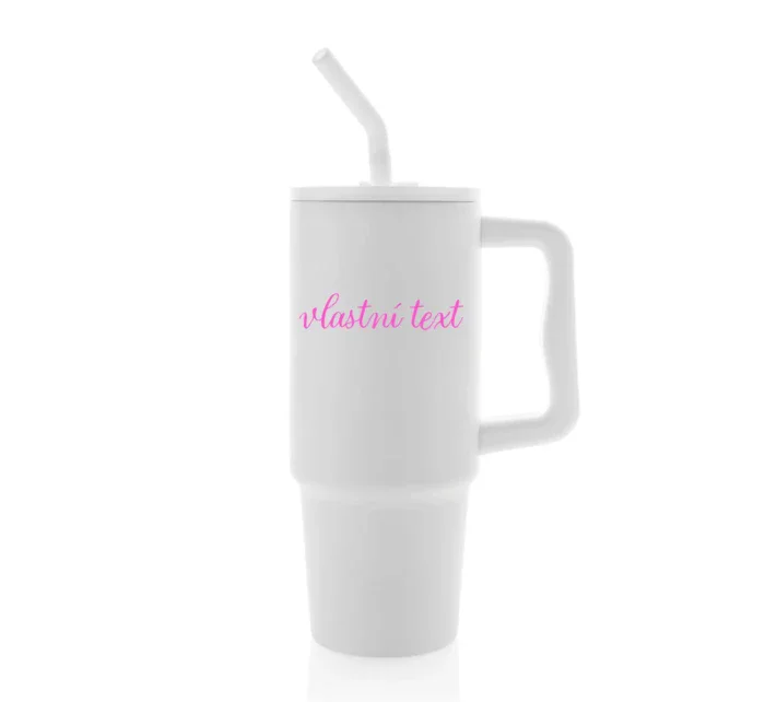 Vlastní text na termosku s barevným víčkem