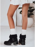 Dámské kozačky s ovčí kůží černé FashionStreet ZY1250 Dámské kozačky s ovčí kůží černé FashionStreet ZY1250