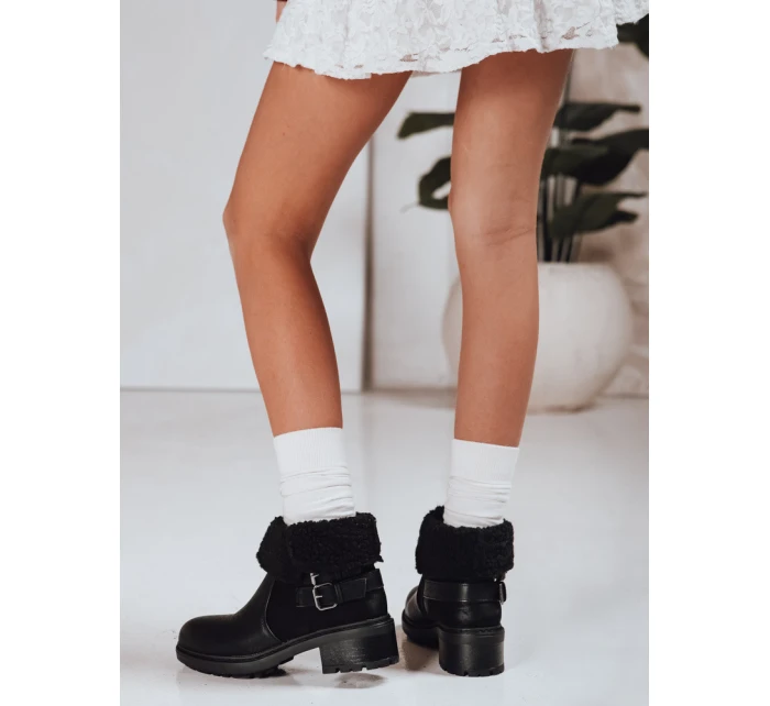 Dámské kozačky s ovčí kůží černé FashionStreet ZY1250 Dámské kozačky s ovčí kůží černé FashionStreet ZY1250