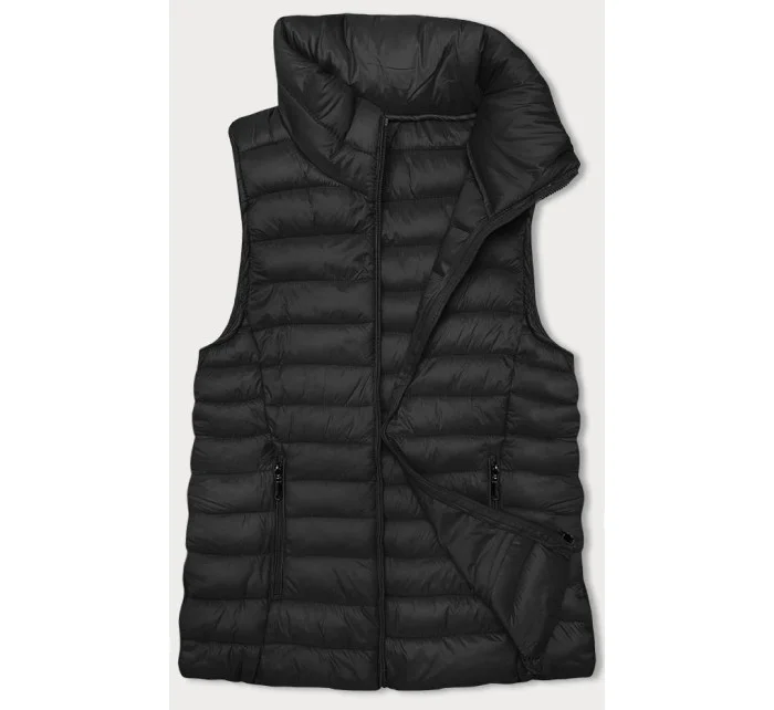 Černá dámská prošívaná vesta se stojáčkem model 20828089 - J.STYLE Černá dámská prošívaná vesta se stojáčkem model 20828089 - J.STYLE