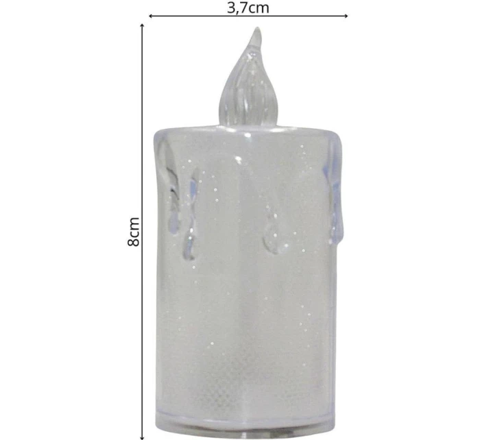 Dekorativní svíčka 3,5x8 cm zdobená LED diodami