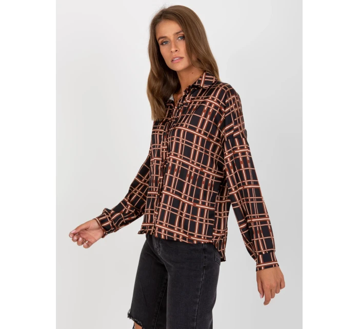 Košile EM KS model 17632669 černá a béžová - FPrice Košile EM KS model 17632669 černá a béžová - FPrice