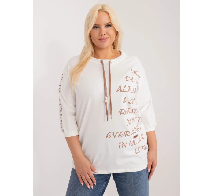 Bluzka RV BZ model 20742474 biało brązowy - FPrice Bluzka RV BZ model 20742474 biało brązowy - FPrice