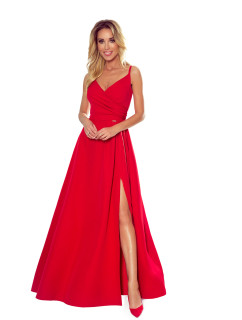 Elegantní maxi šaty na ramínka Numoco CHIARA - červené