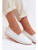 Kožené dámské polobotky LR61-7051 bílé - S.Barski