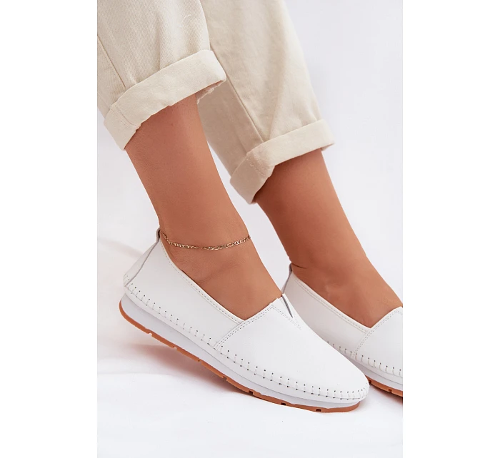 Kožené dámské polobotky model 22064256 bílé - S.Barski