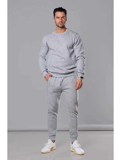 Světle šedá pánská mikina s kulatým výstřihem model 18258847 - J.STYLE