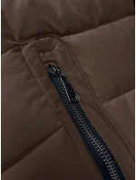 Prošívaná bunda v barvě pro přechodné období s kožešinou u kapuce model 21248223 - S'WEST