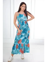 Šaty s motivem listů v mátové barvě Šaty s motivem listů v mátové barvě