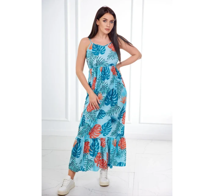 Šaty s motivem listů v mátové barvě Šaty s motivem listů v mátové barvě