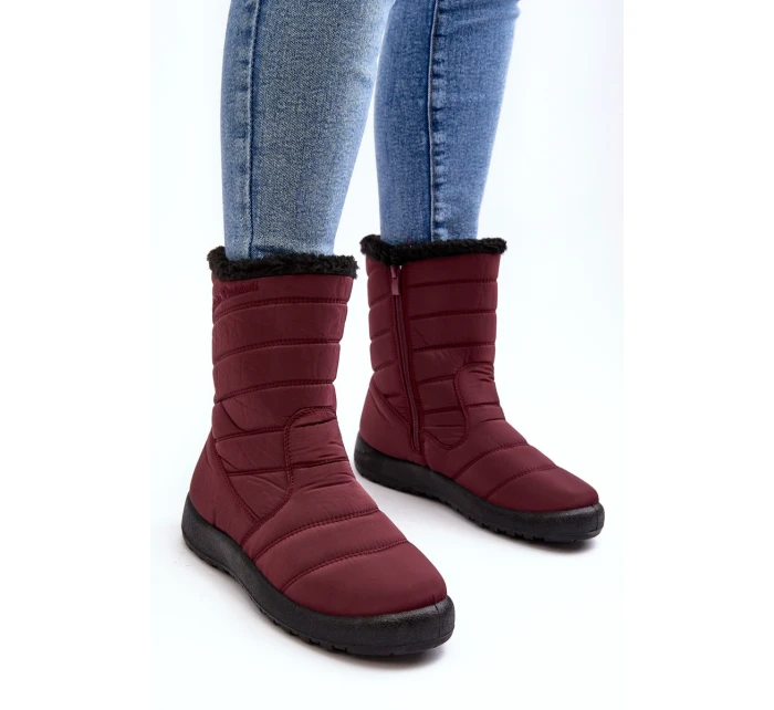 Vysoké Dámské Ocákané Sněžáky Bordové Luxina Vysoké Dámské Ocákané Sněžáky Bordové Luxina