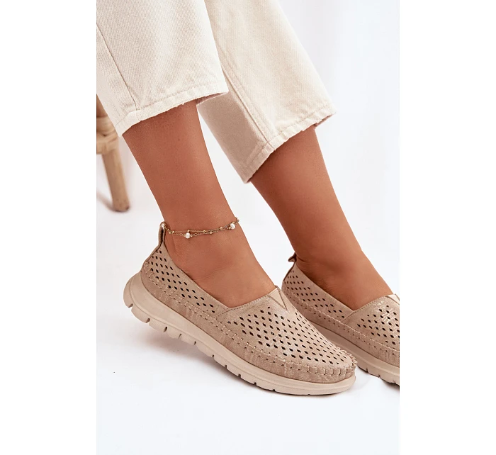 Otevřené lehké dámské mokasiny Sergio Leone MK099H zlaté