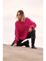 Dámský svetr M539  fuchsiový - Moe