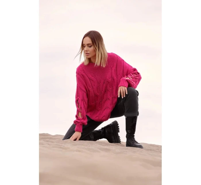 Dámský svetr M539  fuchsiový - Moe