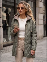 Kurtka damska przejściowa pikowana z kapturem zielona model 22342152 - FashionStreet