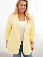 Dámská elegantní velikost Plus Size bunda žlutá