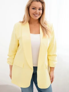 Dámská elegantní velikost Plus Size bunda žlutá
