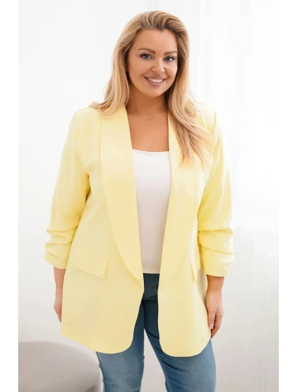Dámská elegantní velikost Plus Size bunda žlutá