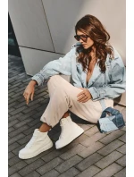 Ocieplané Kožené Tenisky Na Zip Big Star MM274624 Bílé