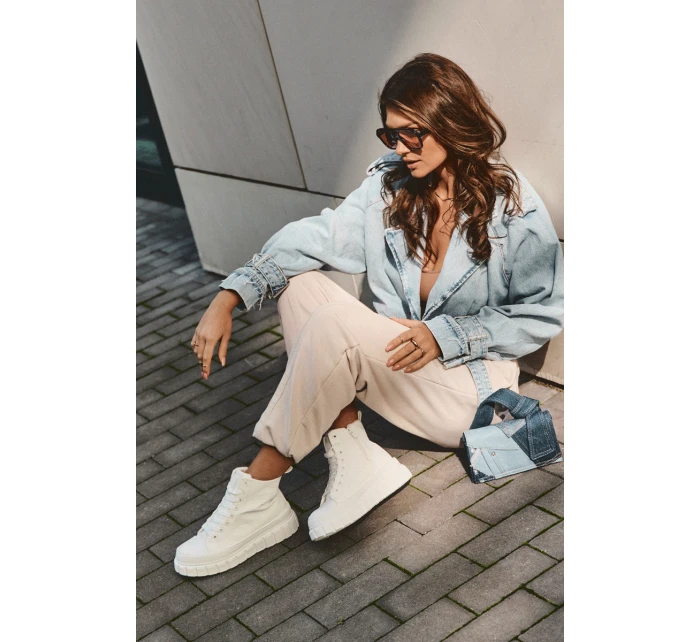 Ocieplané Kožené Tenisky Na Zip Big Star MM274624 Bílé