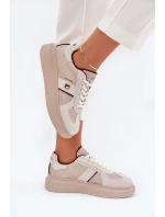 Dámské Kožené Tenisky Na Platformě Daniel Lopez Just Dare SS2D4003 Béžové Dámské Kožené Tenisky Na Platformě Daniel Lopez Just Dare SS2D4003 Béžové