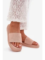 Dámské Pantofle Na Platformě Z Eko Semiše Špinavě Růžové Jorina Dámské Pantofle Na Platformě Z Eko Semiše Špinavě Růžové Jorina