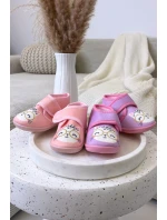 Dětské pantofle na suchý zip fialové Katline Dětské pantofle na suchý zip fialové Katline