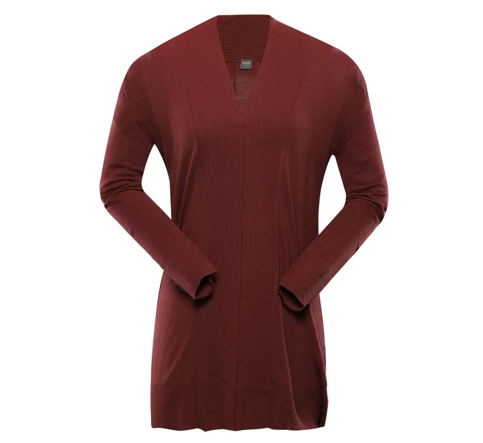 Dlouhý dámský svetr nax NAX EDERA madder brown Dlouhý dámský svetr nax NAX EDERA madder brown