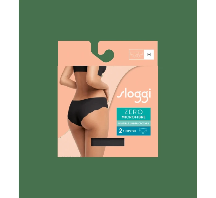 Dámské kalhotky ZERO Microfibre 2.0 Hipster 2P - BLACK - černé 0004 - SLOGGI