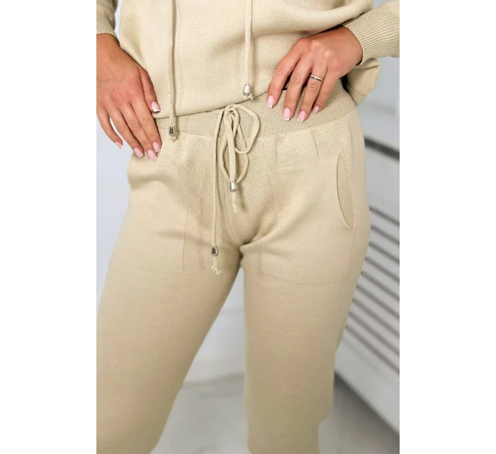 Svetr set Mikina + Kalhoty tmavě béžová