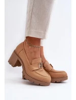 Dámské polobotky na podpatku s ozdobou Camel model 21655233 - Boto Dámské polobotky na podpatku s ozdobou Camel model 21655233 - Boto