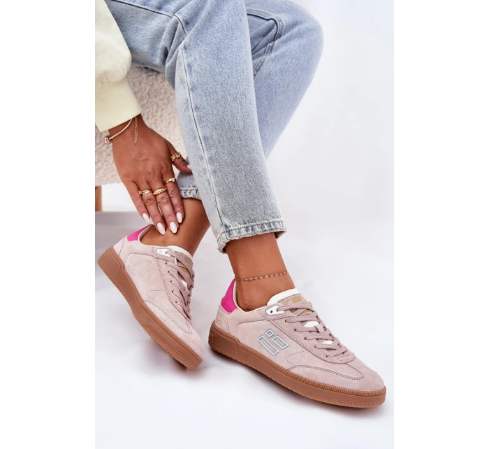 Semišové Sportovní Boty Sneakers Dámské D.Franklin DFSH387005 Špinavě Růžové