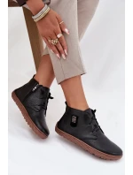 Kožené dámské polobotky s ozdobným detailem  Černé model 21708053 - Zazoo