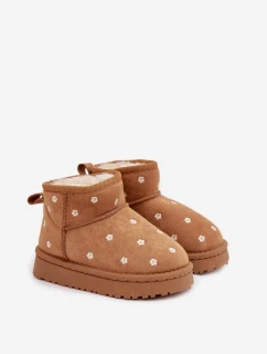 Dětské sněhule zdobené květinami Camel Gracina