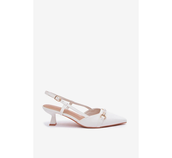 Dámské sandály na podpatku s  bílé model 22122516 - Boto