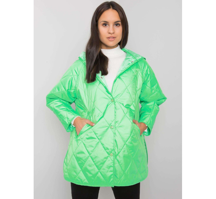 Dámská prošívaná bunda s kapucí Selah - fluo zelená