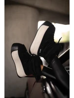 Kožené Dámské Sněhule Na Silné Podešvi S Kožešinou Big Star Černé Kožené Dámské Sněhule Na Silné Podešvi S Kožešinou Big Star Černé