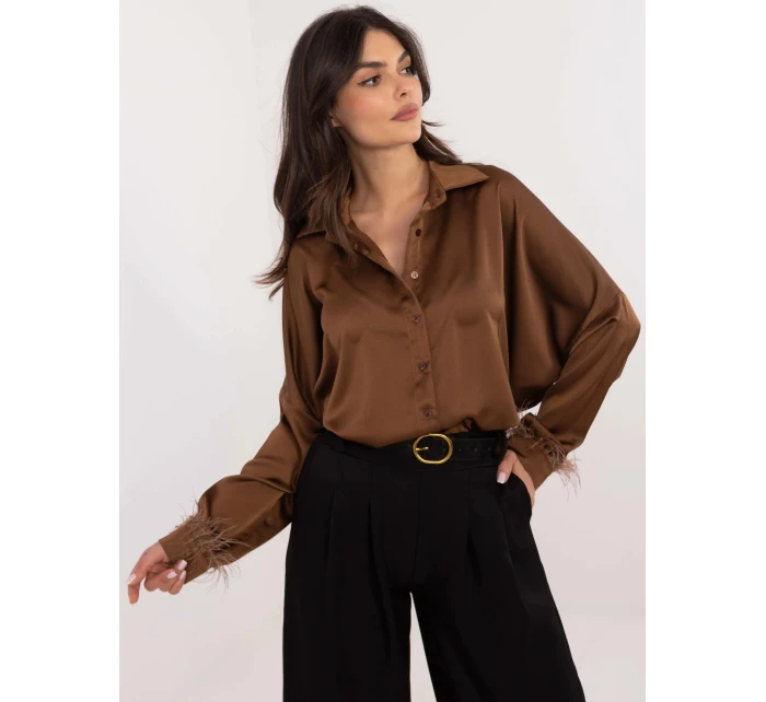 Dámská košile DHJ KS 16879.37 Tmavě hnědá - FPrice
