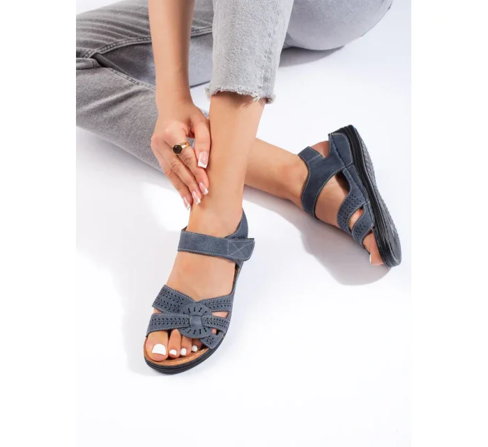 Trendy sandály dámské modré na klínku Trendy sandály dámské modré na klínku