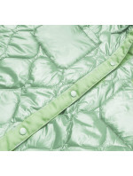 Dámská prošívaná oversize bunda v mátové barvě s kapucí (AG5-010)