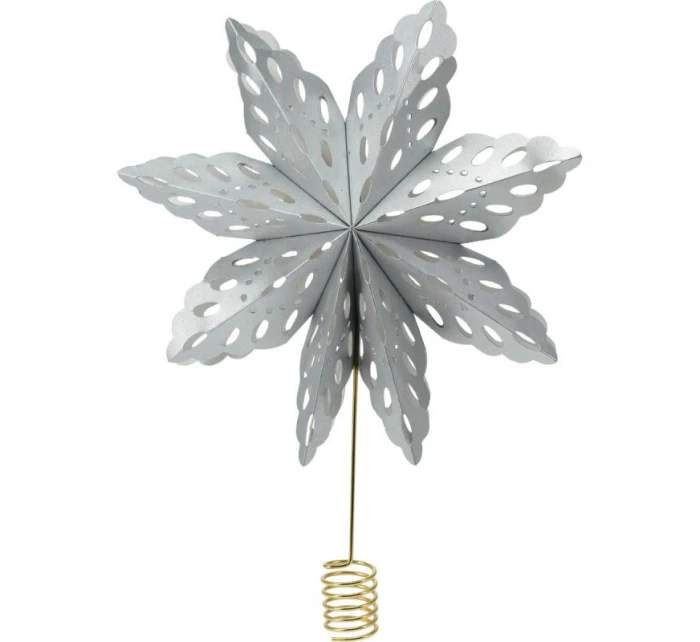 VÁNOČNÍ STROMEČEK HVĚZDA HROT 30CM PAPÍR STŘÍBRNÝ