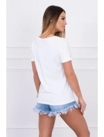 Halenka s ženskou grafikou bílá