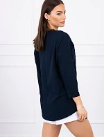 American Girl grafická halenka námořnická modrá S/M - L/XL