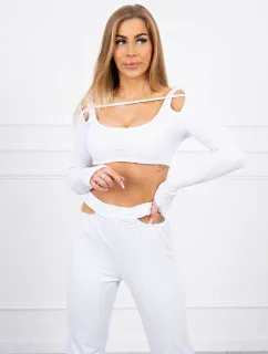 Sada s halenkou top bílá