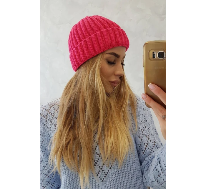 Čepice s rolováním Magda K293 fuchsiová Čepice s rolováním Magda K293 fuchsiová