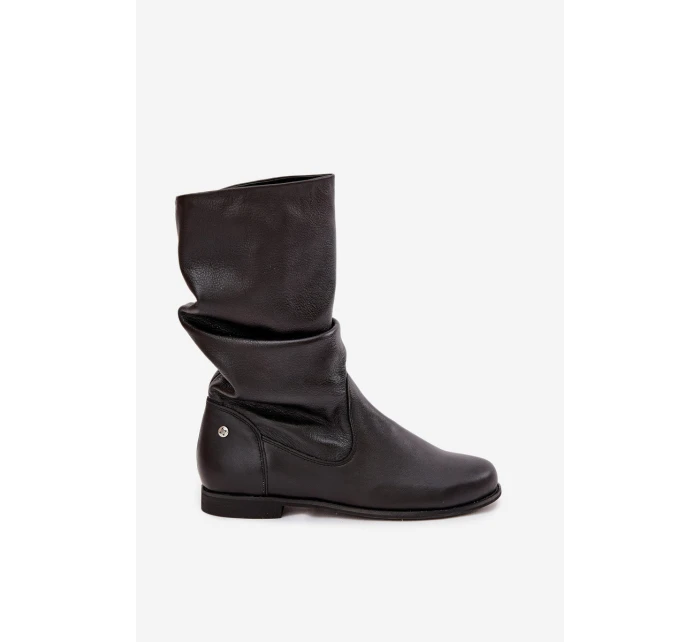 Dámské kožené kozačky model 21725114 černé - Maciejka