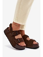 Semišové sandály na platformě Big Star TT274236 čokoládové Semišové sandály na platformě Big Star TT274236 čokoládové